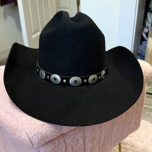 Wranglers Black Western Hat with Silver Accents